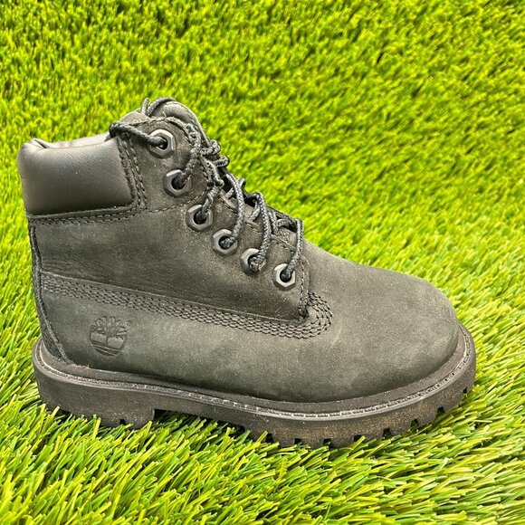 Timberland Premium 6 inch Boys Size 9C Black Athletic Ankle Boots Hiking Shoes